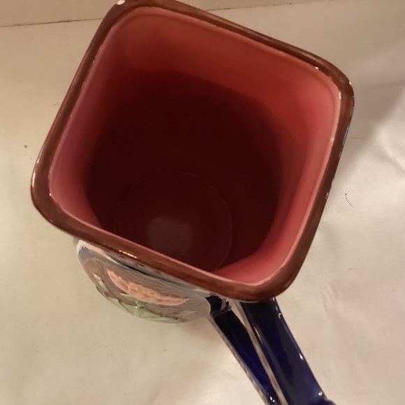 Majolica art nouveau style pitcher, lotus - Picture 5 of 9